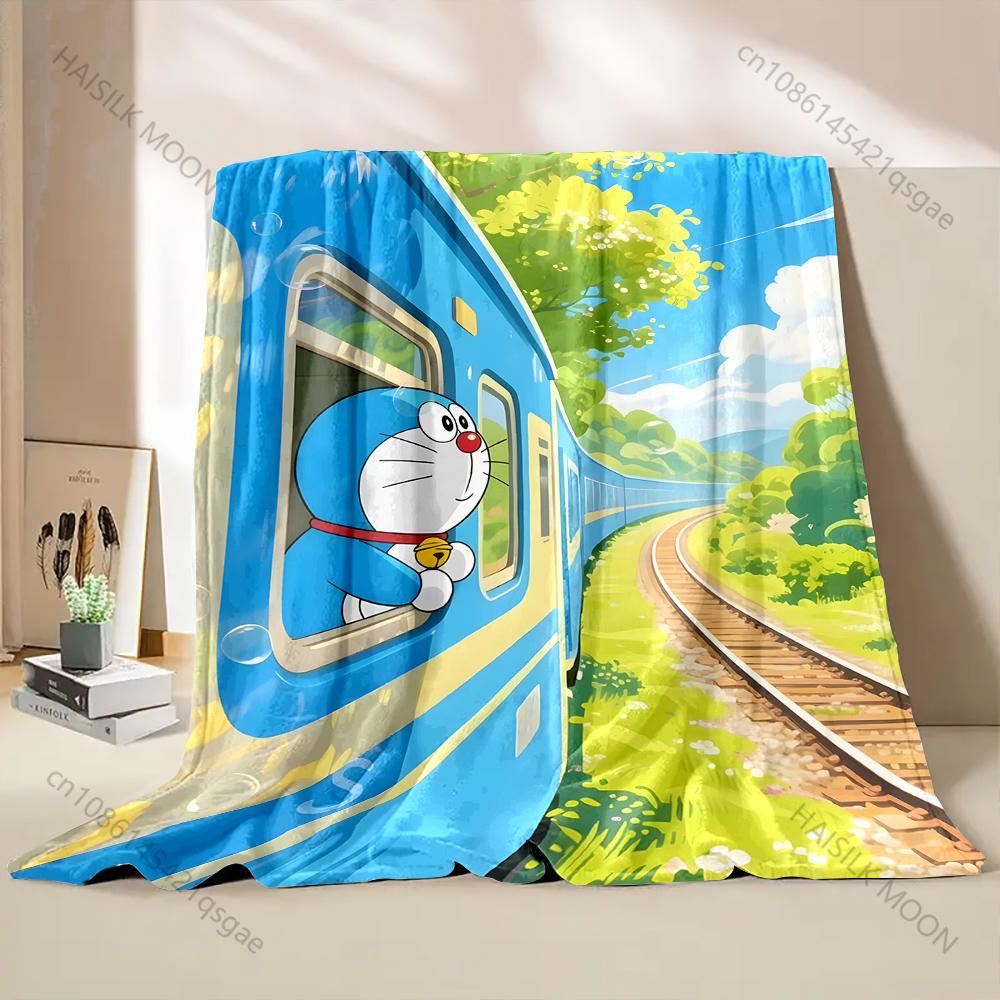 1PC Japanese Anime Doraemon Printed Blanket Flannel Fluffy Soft Blanket for Adult Kids Plush Sofa Bed Car Camping Luxury Gifts