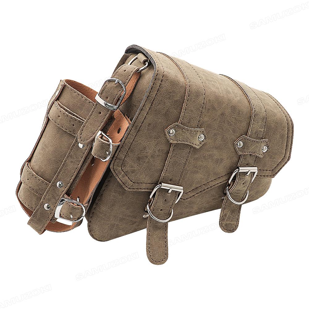 

Боковые сумки на седло мотоцикла из искусственной кожи, левые и правые, подходят для Harley Sportster XL 883 1200 Chopper Cruiser Cafe Racer Softail Bobber