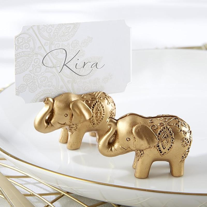 WTEMPO Elephant Shaped Design Business Card Holders Office Note Holders Home Kitchen Message Holders DIY Photo Holders Seat Number Holders
