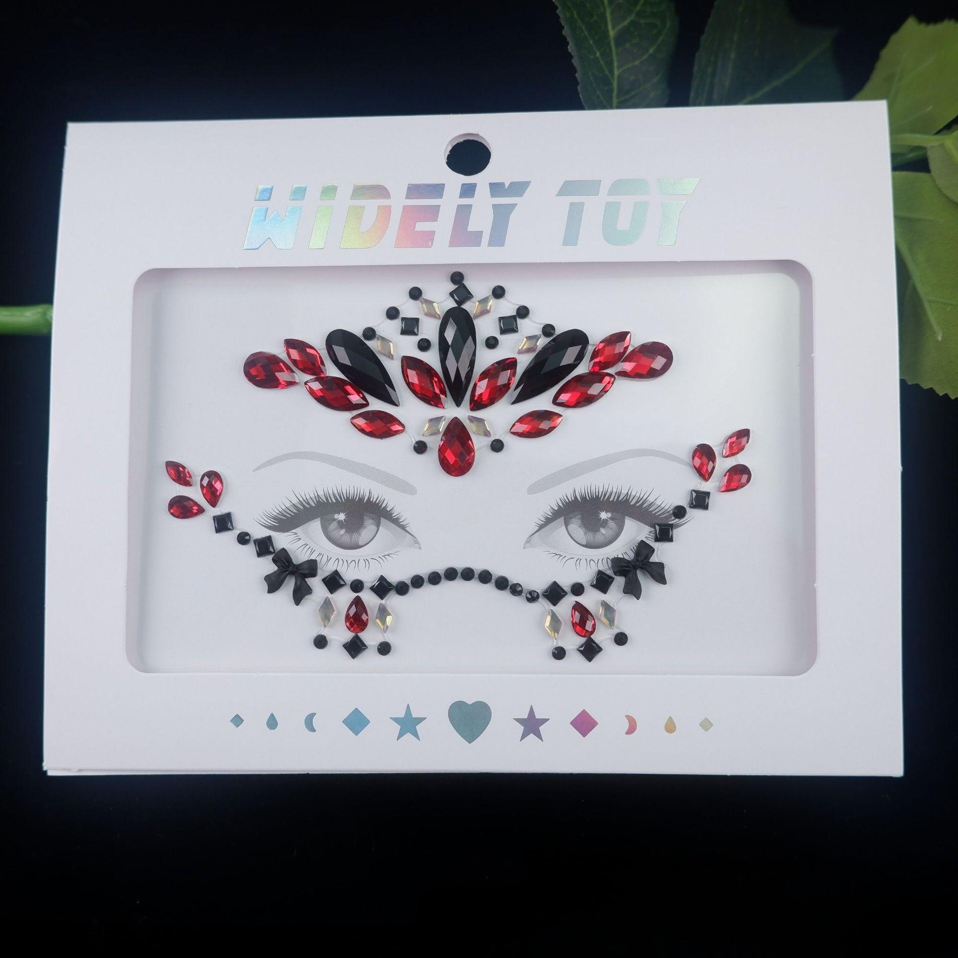 New Crystal Facial Eyebrow Sticker Eye Stickers Forehead Face Sticker Acrylic Gem Temporary Tattoo Party Rhinestone Makeup Tools