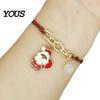 Wrist Accessories Christmas Bracelets, Red Green String Bracelet, Adjustable Charm Bracelet Luminous Wristbands with Glow in The Dark Bead for