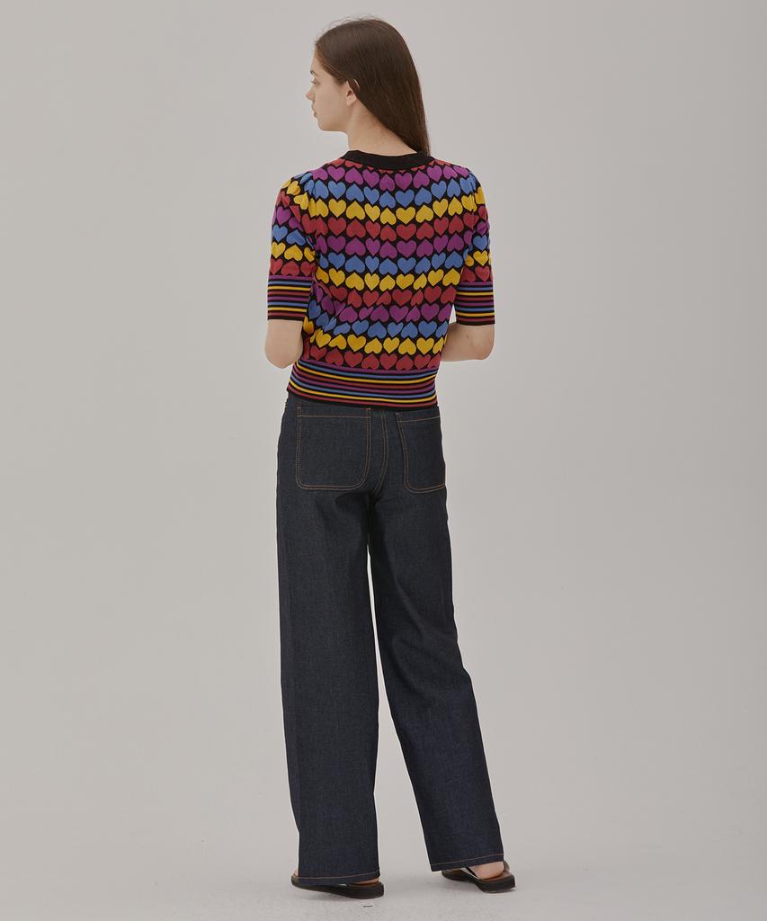 RYUL+WAI Wide Straight High-Waisted Denim Pants Deep Indigo