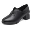 Autumn 2025 Women's Casual Chunky Heel Genuine Leather Shoes - Bestseller, Modern Mid-Heel Style.