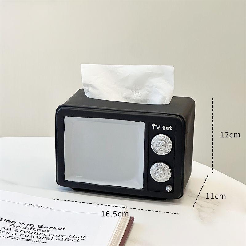 Retro Resin Tv Tissue Boxex Home Living Room Tissue Case Kitchen Countertop Tissue Storage Multifunctional Napkin Storage Boxes