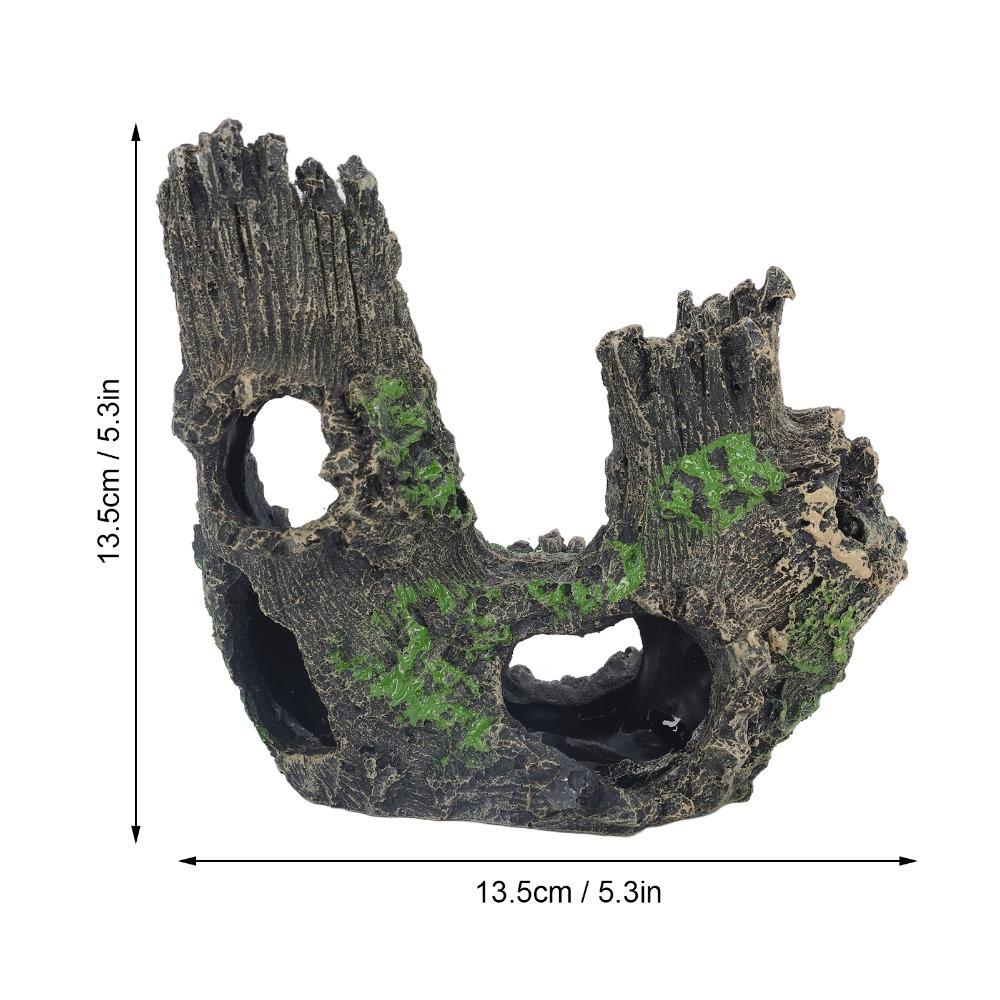 Textured Surface Aquarium Tree Stump Decor Resin Aquarium Hideout  Shrimp Habitat