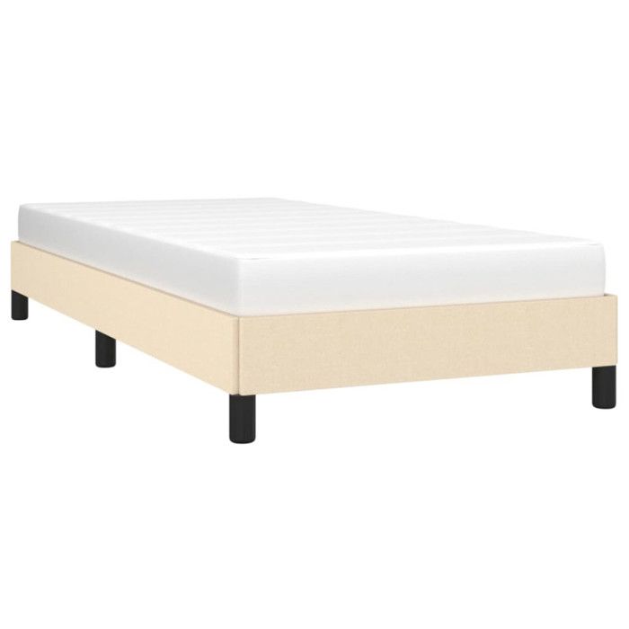 346685 vidaXL Cadre de lit Crème 90x190 cm Tissu