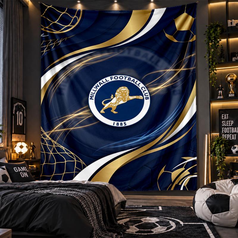 Wall Hanging Tapestry Millwall Football Print Cloth for Living Room Bedroom Home Decor