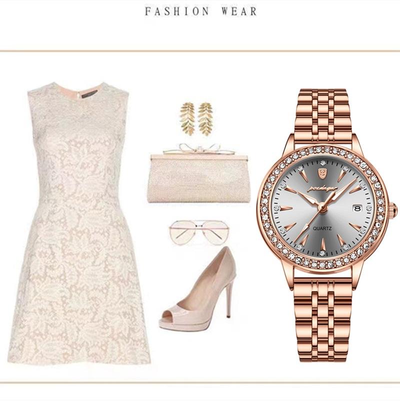 2024 neue Trend Damen Uhr Leuchtende Wasserdichte Kalender Automatische Uhr Diamant Verziert Damen Ultra Dünne Uhr