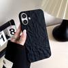 Fashion 3D Wrinkled Tin Foil Texture Matte Black Phone Case For iPhone 17 16 Pro Max Air 11 12 13 14 15 Soft Silicone Back Cover