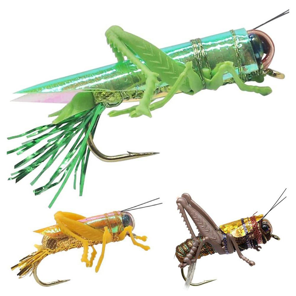 1 Stück Bionische Heuschrecke Heuschrecke Fliegenhaken Köder Insekt Schwimmend Künstlicher Köder Angelgerät Zubehör