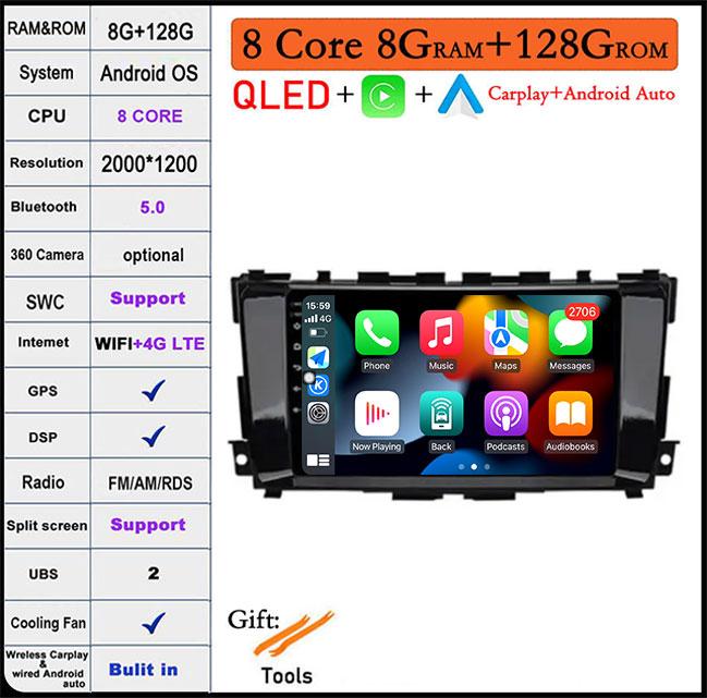Android 14 For Nissan Teana 3 Altima 5 L33 2013-2020 Car GPS Radio Multimedia Video Player GPS Navigation