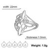 Witch Knot Stainless Steel Ring Wiccan Cross Celtics Knot Women Men Rings Witchcraft Good Luck Protection Amulet Birthday Gifts