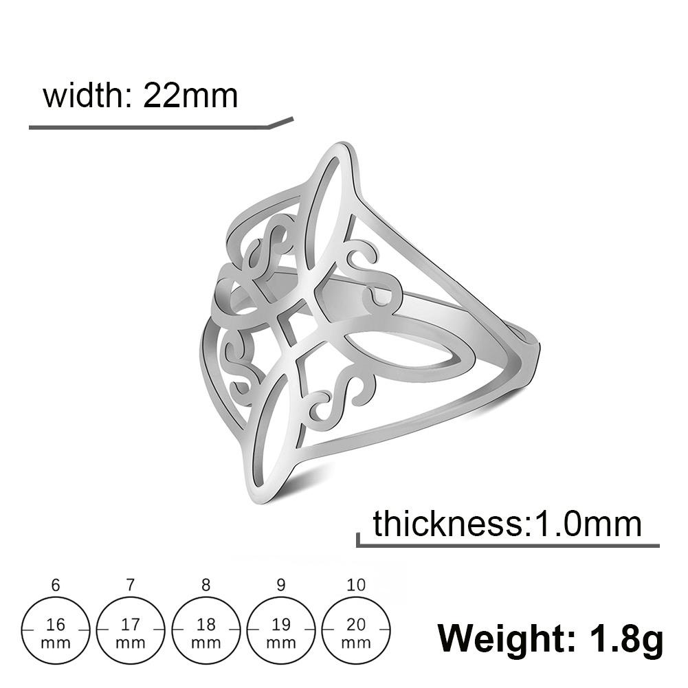 Witch Knot Stainless Steel Ring Wiccan Cross Celtics Knot Women Men Rings Witchcraft Good Luck Protection Amulet Birthday Gifts