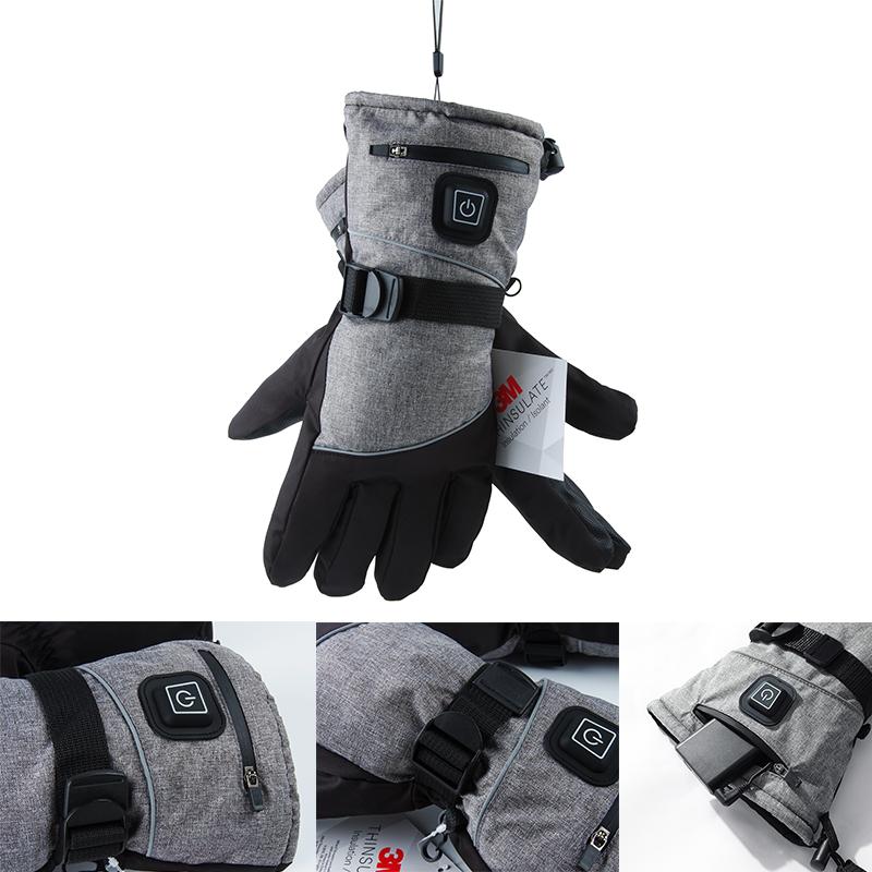 1Pair Heated Gloves Electric Thermal Warmer Gloves Cycling Motorcycle Bicycle Ski Outdoor Activities Equipment Cotton Waterproof