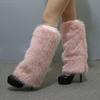 1 paar Frauen Imitation Fuchs Pelz Wärmer Feste Bein Farbe Elastische Pelzigen Boot