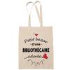 Tote Bag - PLANETEE - Beloved Librarian Woman - Printed Cotton Made In France - Strong Handles - Large Capacity