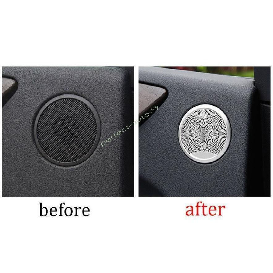 For Benz GLE GLS 2016-2018 2019 Silver Steel Inner Door Speaker Sound Cover Trim