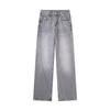 Vintage Streetwear Jeans Women Korea Fashion Holes Decorated Denim Pants Patchwork High Waist Casual Trousers Y2K Lady Clothing