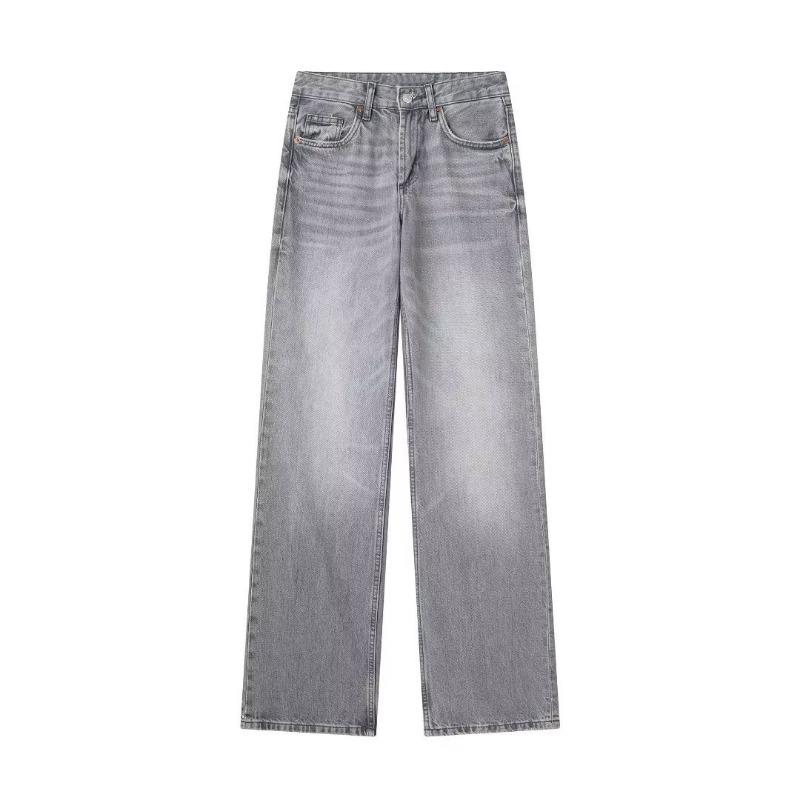 Vintage Streetwear Jeans Women Korea Fashion Holes Decorated Denim Pants Patchwork High Waist Casual Trousers Y2K Lady Clothing