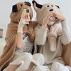 2024 Cute Cartoon Bear Hooded Shawl Blanket - Cozy and Thick for Women