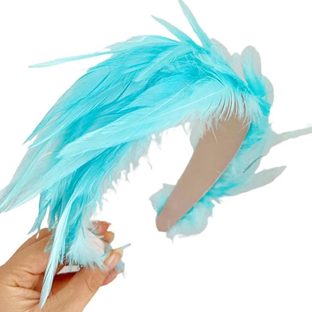 Tea Party Feather Fascinator Headband for Party Wedding Colorful Feather Fascinator Hair Hoop Cosplay Party Headdress