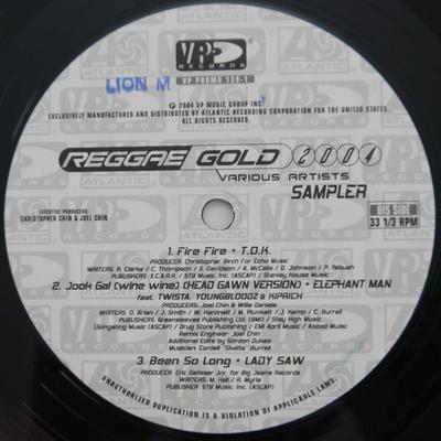 12inch Record VARIOUS - Reggae Gold 2004 Sampler PROMO1391 VP Records 2004 US Reggae, Ska & Dub Used