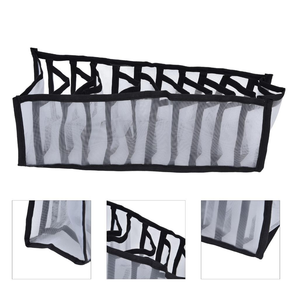 Multi Purpose Mesh Bras Storage Box Space Saver 11 Compartments Foldable Drawer Divider Breathable Polyester Foldable Design