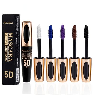 5 Colors Mascara , Colorful Waterproof Long Lasting Thick Mascara , Rainbow Color Fiber Silk Charming Eyelashes Volumizing Makeup Tool