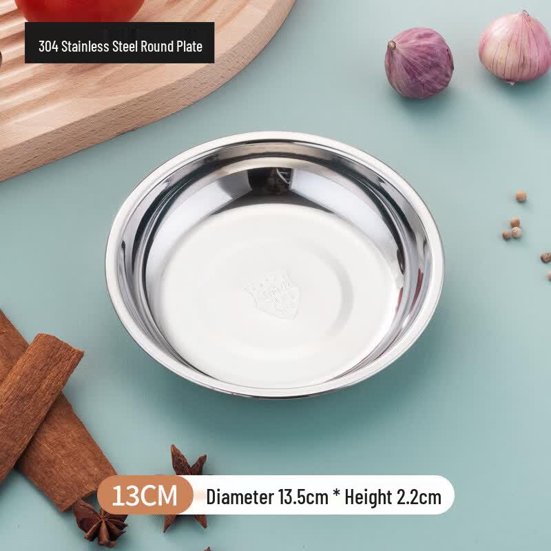 

304 Stainless Steel Round Divided Seasoning Dish Set