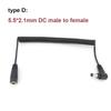 1.5m DC Male To Angel Male Female Plug Spring Power Cord Cable 5.5 X 2.5mm 5.5mm X 2.1mm Extension Cord for LED Strip USB Fan