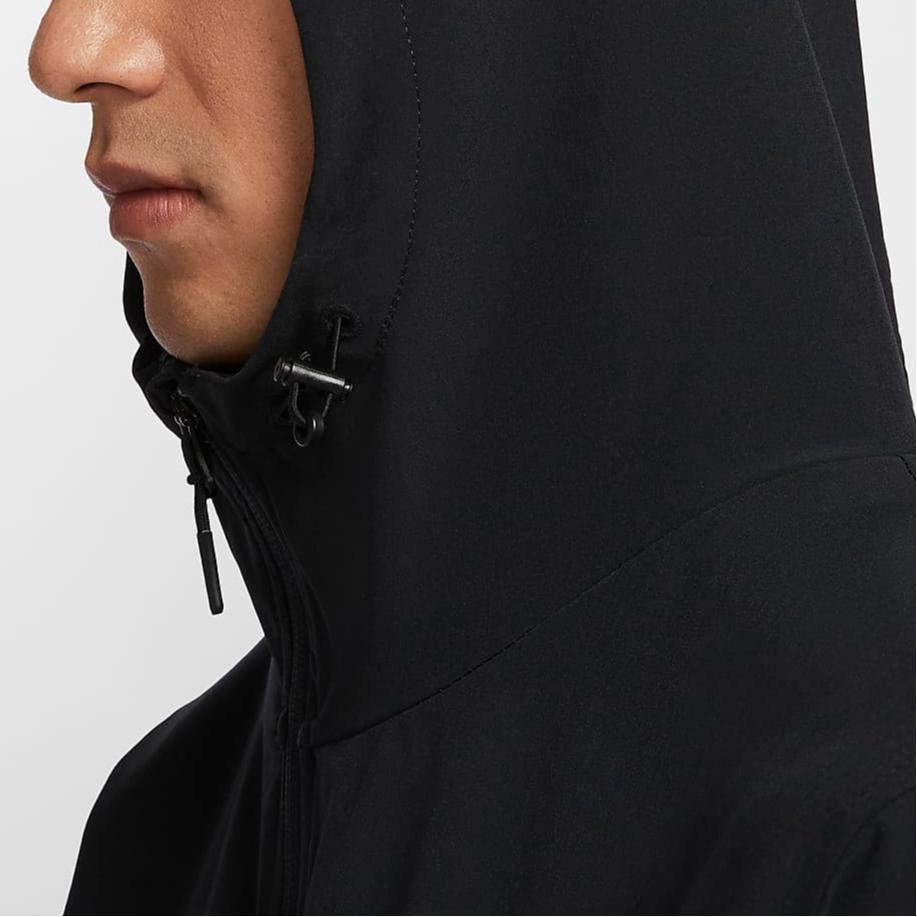 Nike Unlimited Swoosh Jacket Logo Hooded Zip Long Sleeve Coat Men Jackets Black Coal-Black FZ1071010