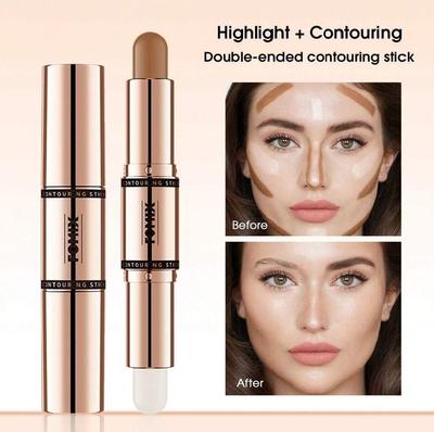 Konturenstift mit zwei Enden, natürliches, mattes Konturenbild, 3D-Highlight-Make-up, langanhaltender, wasserfester Lidschatten