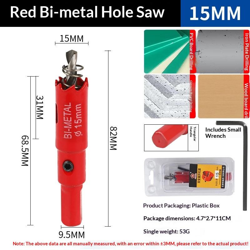 1Pcs(15-45Mm) Bi-Metal Hole Saw Single Size With Drill Spring Pvc Iron Wood Drilling Opener For Home Renovation