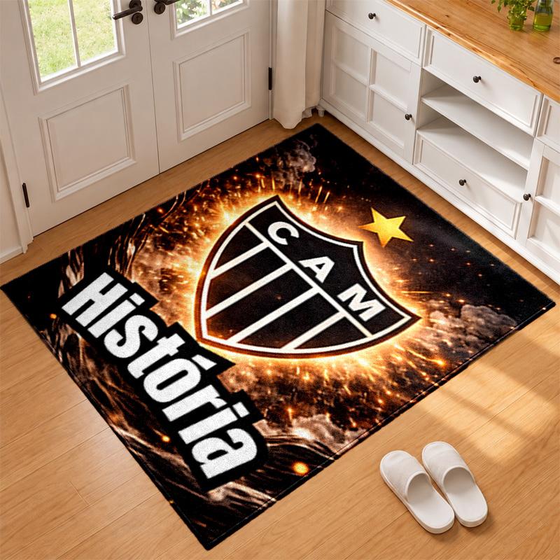 Clube Atletico Mineiro Teppich Fußmatte für Wohnzimmer oder Schlafzimmer Schutzmatte unter dem Stuhl Bürodeko Weihnachtsgeschenk Geburtstagsgeschenk
