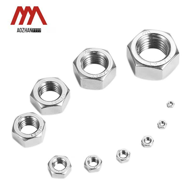 AOZHAN 304 Stainless Steel A2-70 DIN934 Hex Nuts