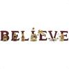 BELIEVE Nativity Resin Christmas Decoration Set of 7 Letters Size 1.75 In Tall