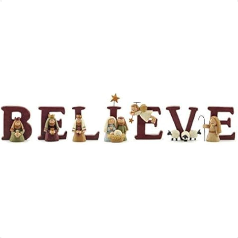 

ВЕРЬ Рождество Смола Рождественское Украшение Набор из 7 Букв Высота 1,75 дюйма United States