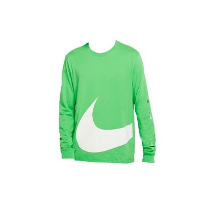 Sportbekleidung Logo-Print Langarm-T-Shirt Herren Tops Hellgrün DD3396-362