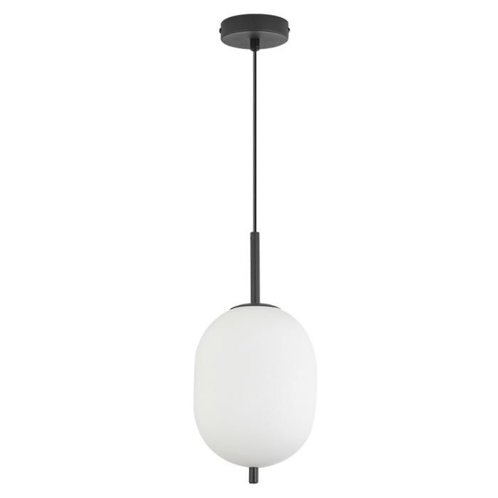 Oval Opal Glass Pendant Light 23W IP20 E14 Diam 155mm