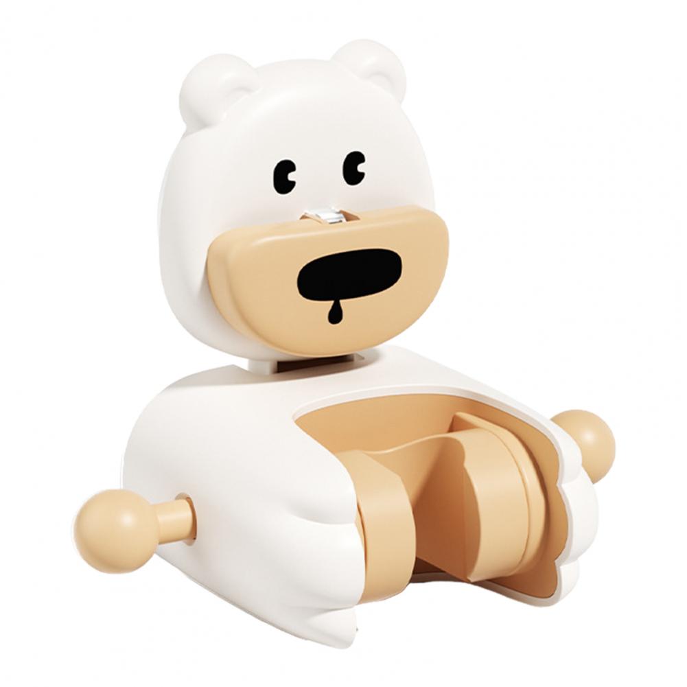 Shower Caddy with Hook Design Shower Organizer Wall-mounted Cartoon Bear Duck Shower Rack with Strong Load-bearing for Head