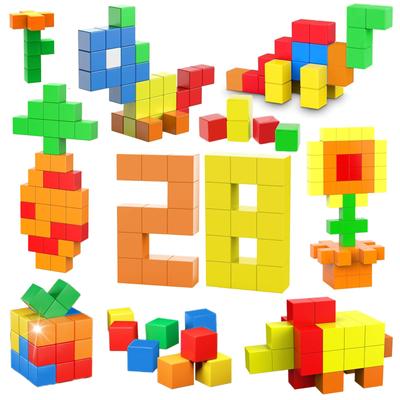 VIXA Magnetic Cube Magnet Magnetic Toy 28 Pieces 30mm 3D Puzzle Block STEM Education Kit Building Blocks Building Blocks Shape Volume Math Teaching