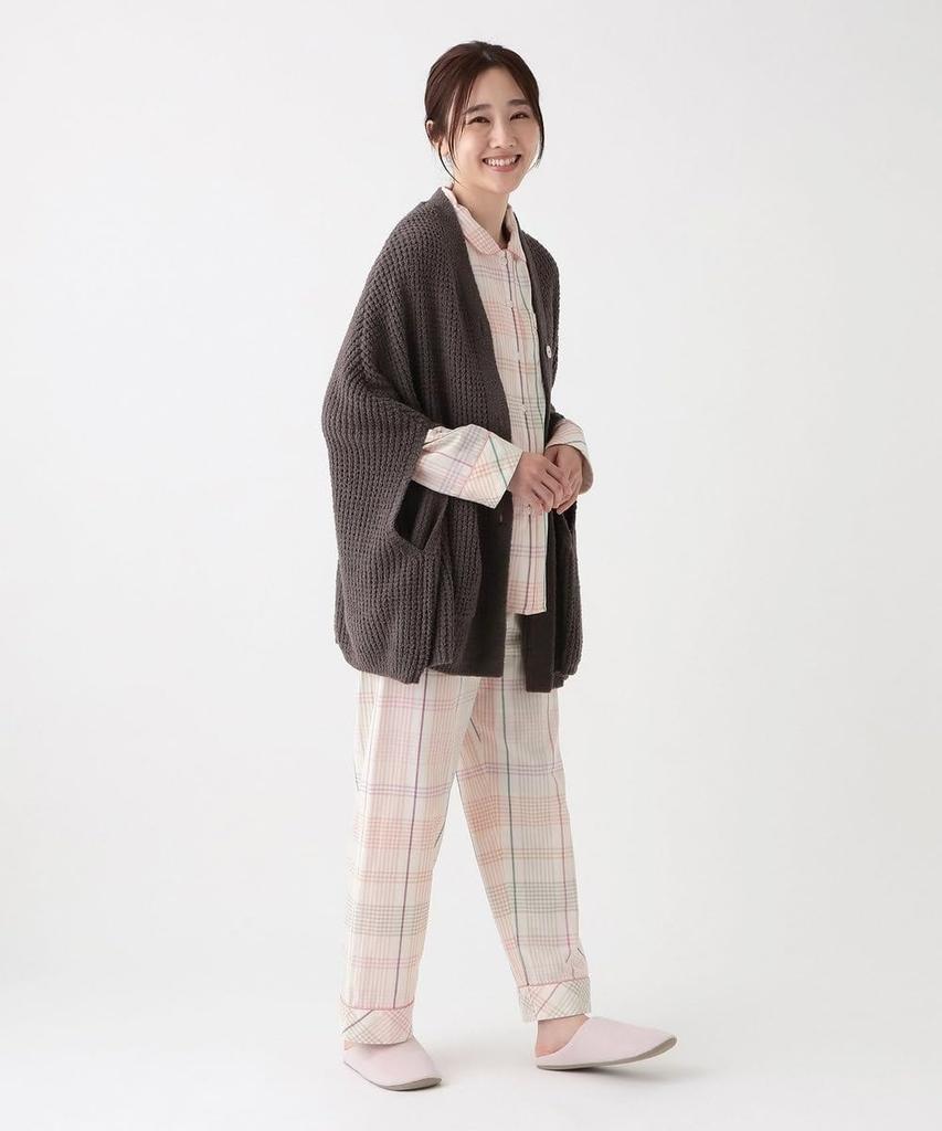 Afternoon Tea Living Waffle Knit Dark Top Cardigan, Gray, Pajama/Loungewear