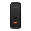 Ładowarka Sieciowa Baseus Gan5 Pro, Usb-C + Usb, 100W + Kabel (Czarna)