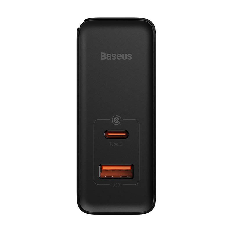 Ładowarka Sieciowa Baseus Gan5 Pro, Usb-C + Usb, 100W + Kabel (Czarna)
