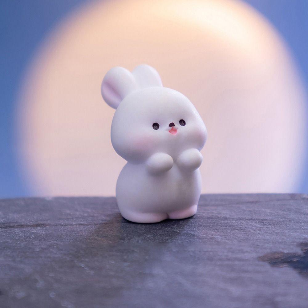 Cartoon Bunny Micro Landscape Chinese Style Bunny Statue  Mid-Autumn Festival