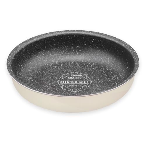 

Iris Ohyama 20cm Frying Pan, IH & Gas Stove Compatible, Diamond Coated, Passed 500,000 Abrasion Resistance Tests, Detachable Handle, Easy to Clean, Iv
