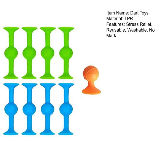 9Pcs/Set Suction Cup Relief Dart Toy Set Stress Reusable Building Blocks Mark Washable No Impact Pleasant