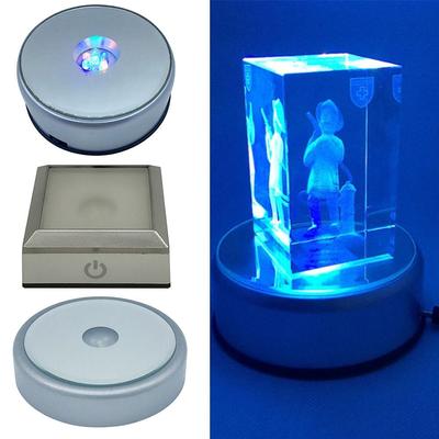 Colorful Crystal Statues Home LED Crystal Light Stand Crystal Lamp Holder LED Display Base Changing Light Stand