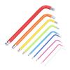 9Pcs Hex Wrench Key Set Multi Colour Chrome Vanadium Steel Ball End Long Arm Tools 1.5?10mm