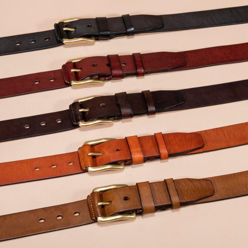 New Men's Leather Pin Buckle Belt Fashion Casual First Layer Cowhide Belt